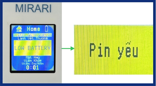Hình 1: LOW BATTERY (Pin yếu)